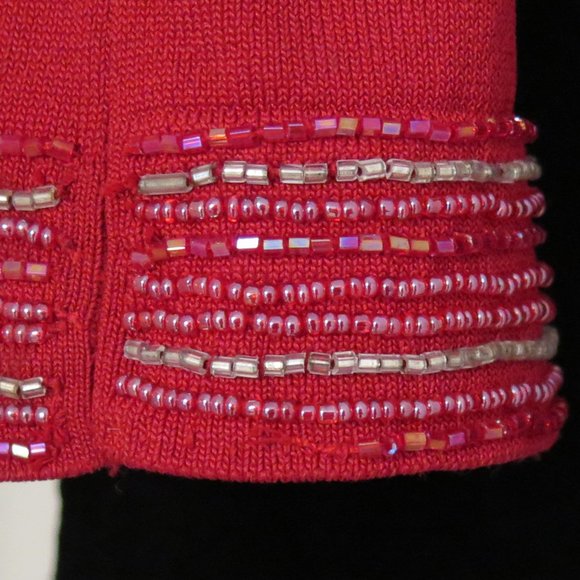 NEXT UK 🇬🇧 - Red bead edged zip up cardigan - Picture 9 of 13